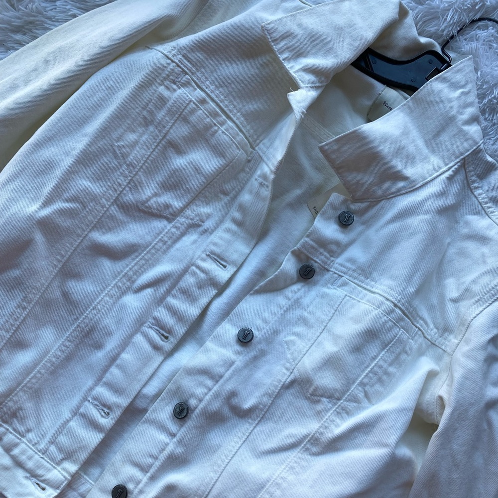 White oversized jean jacket - Anthropologie